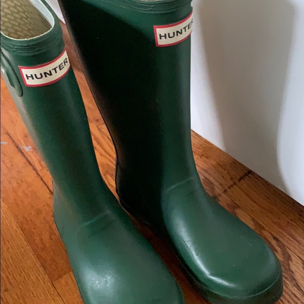 Hunter dark green rain boots